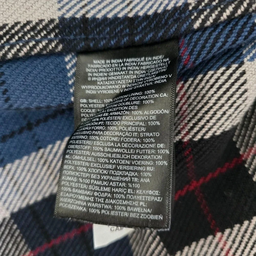 The North Face Plaid Flannel Shirt Mens XL‎ Blue Black Red Button Up Long Sleeve